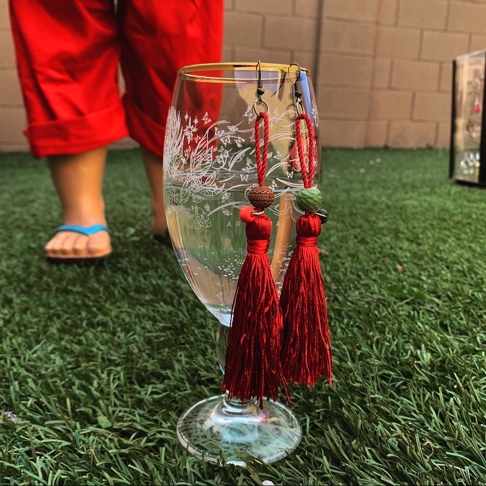 Wire Long Tassel Drop Earrings